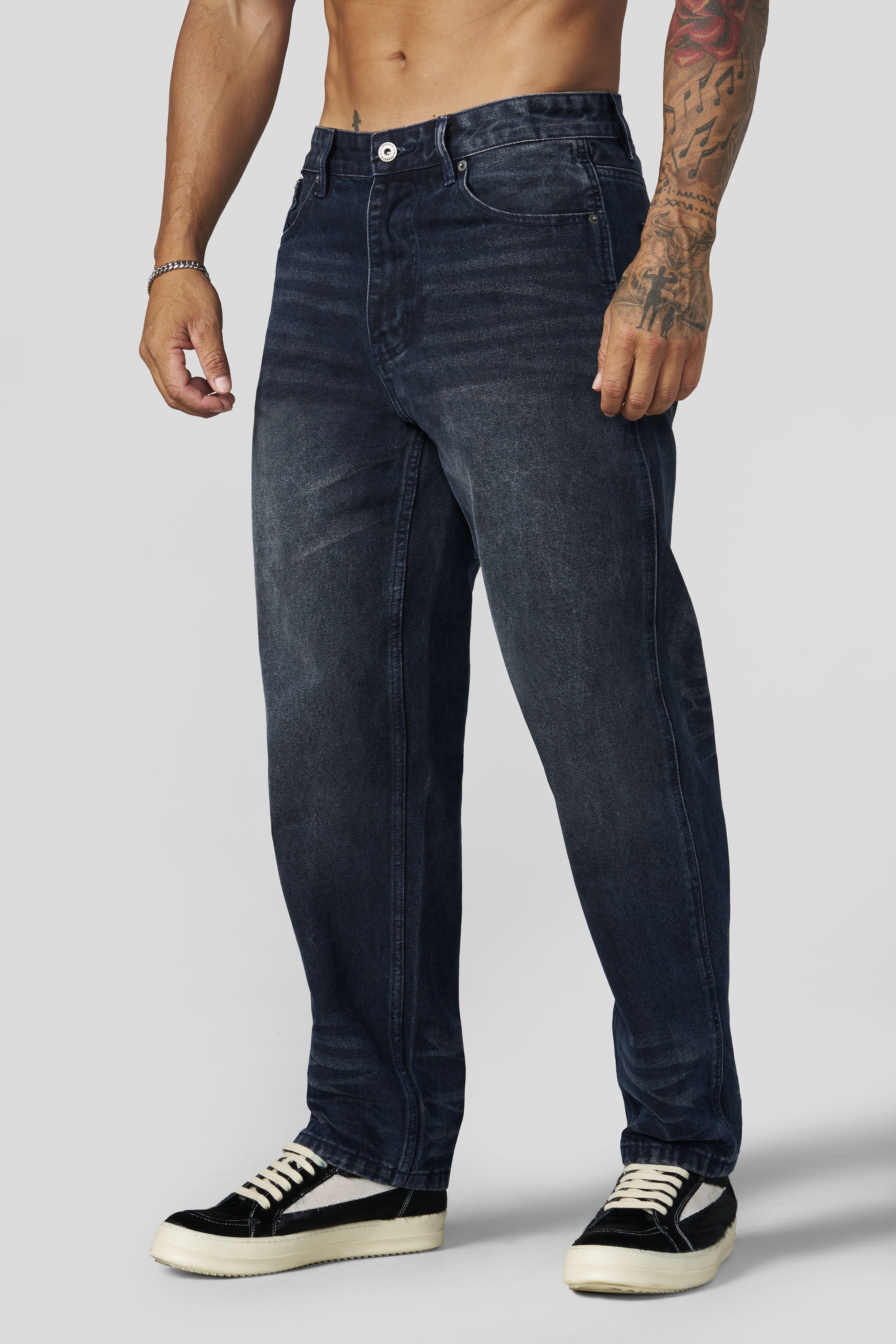 6016 - Fade Line Jeans - Dark Navy Wash