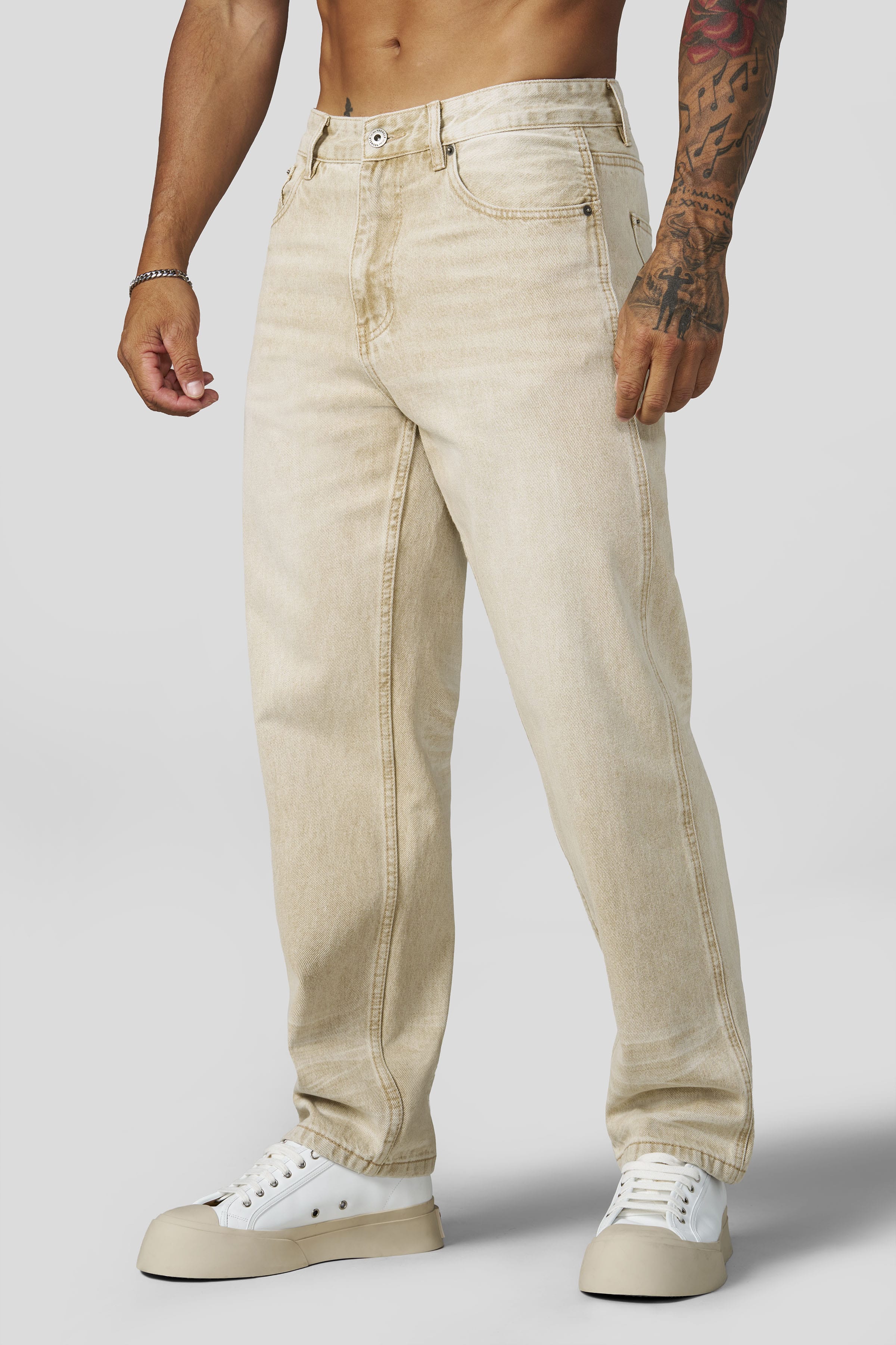 6016 - Fade Line Jeans - Tan Wash