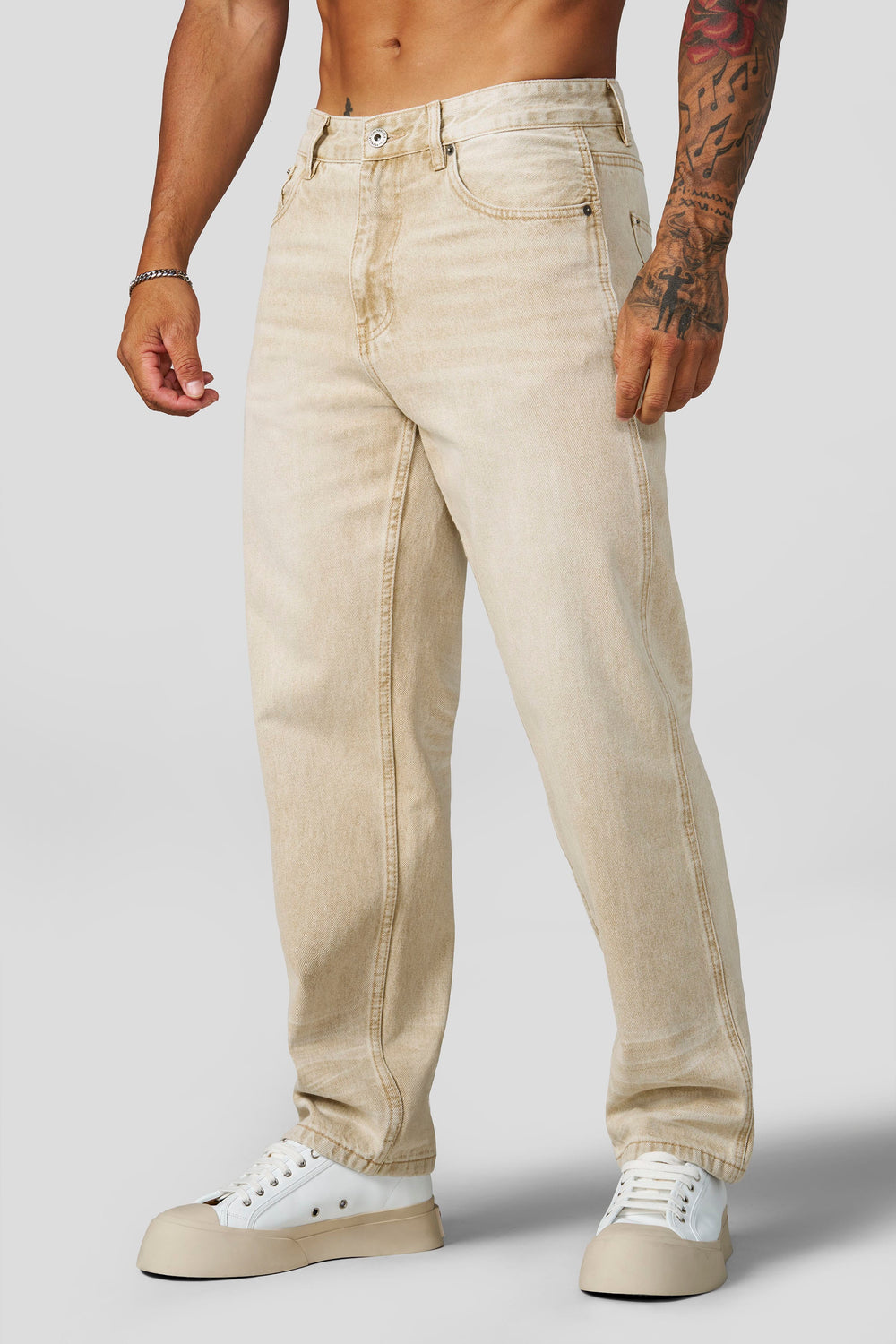 6016 - Fade Line Jeans - Tan Wash