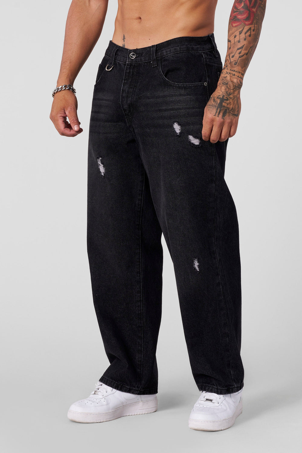 6037 - Loose Essential Jeans - Black Wash