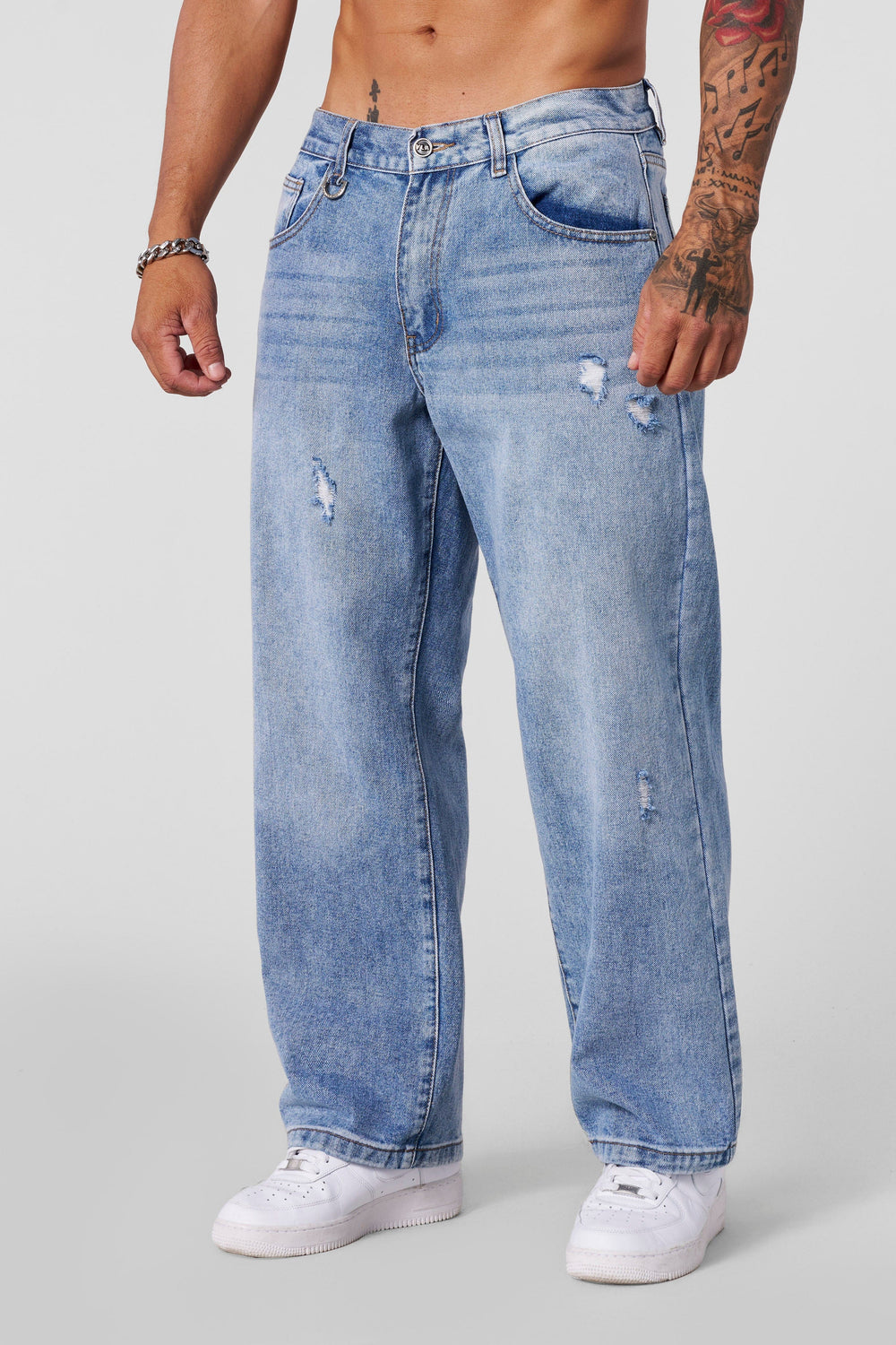 6037 - Loose Essential Jeans - Blue Wash