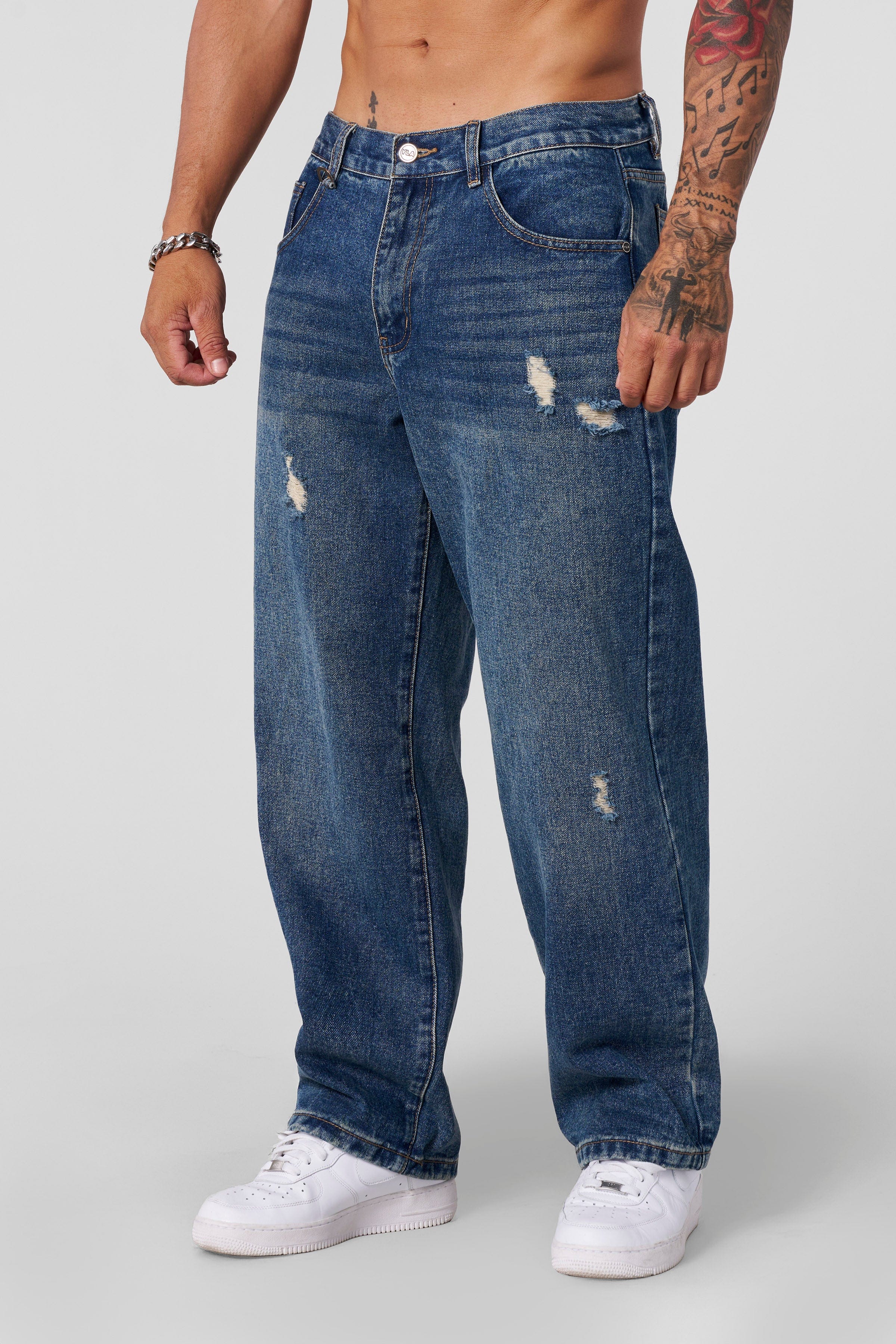 6037 - Loose Essential Jeans - Navy Wash