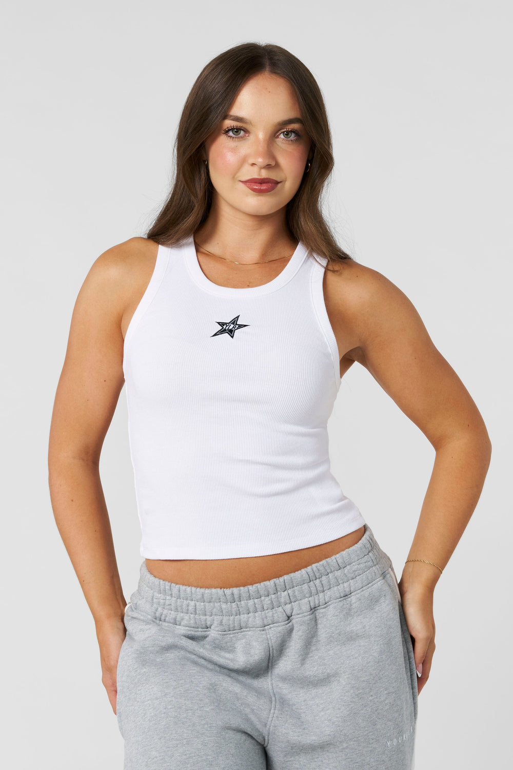 W485 - Streak Tank top - White