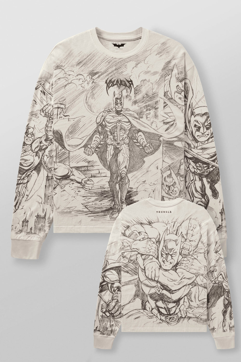 8002 - Batman Comic Longsleeves - Off-White