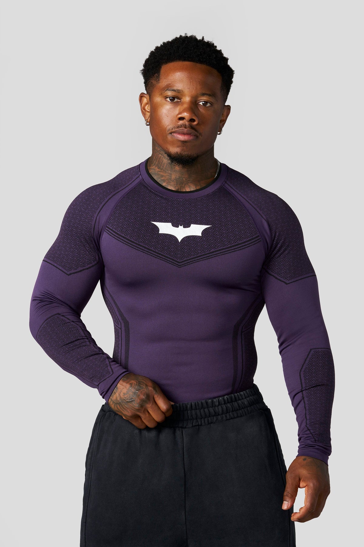 8004 - Batman Compression Longsleeves - Purple Limited Edition - APP ONLY - Purple
