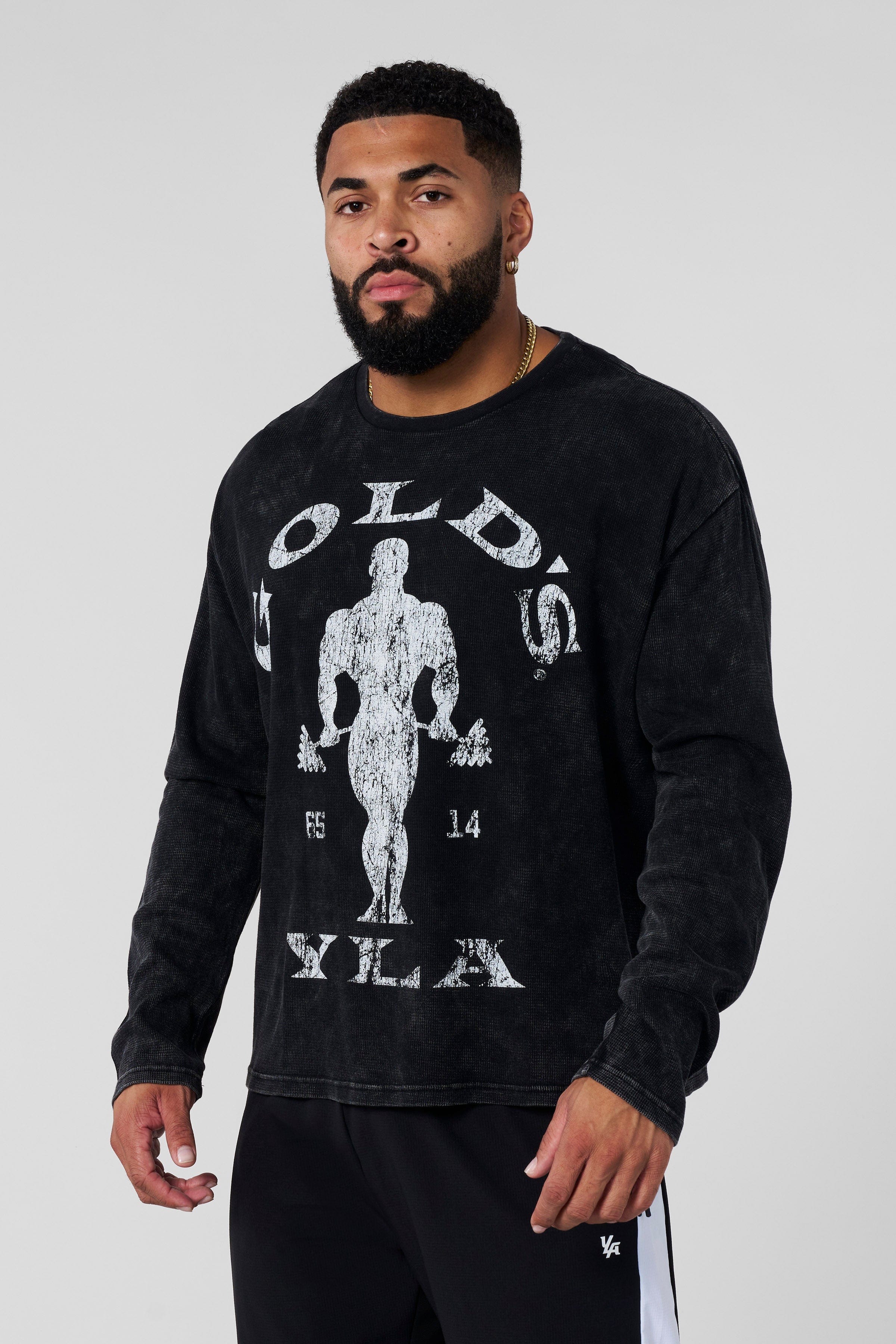 8047 - Gold's Gym Thermal Longsleeves - Black Wash
