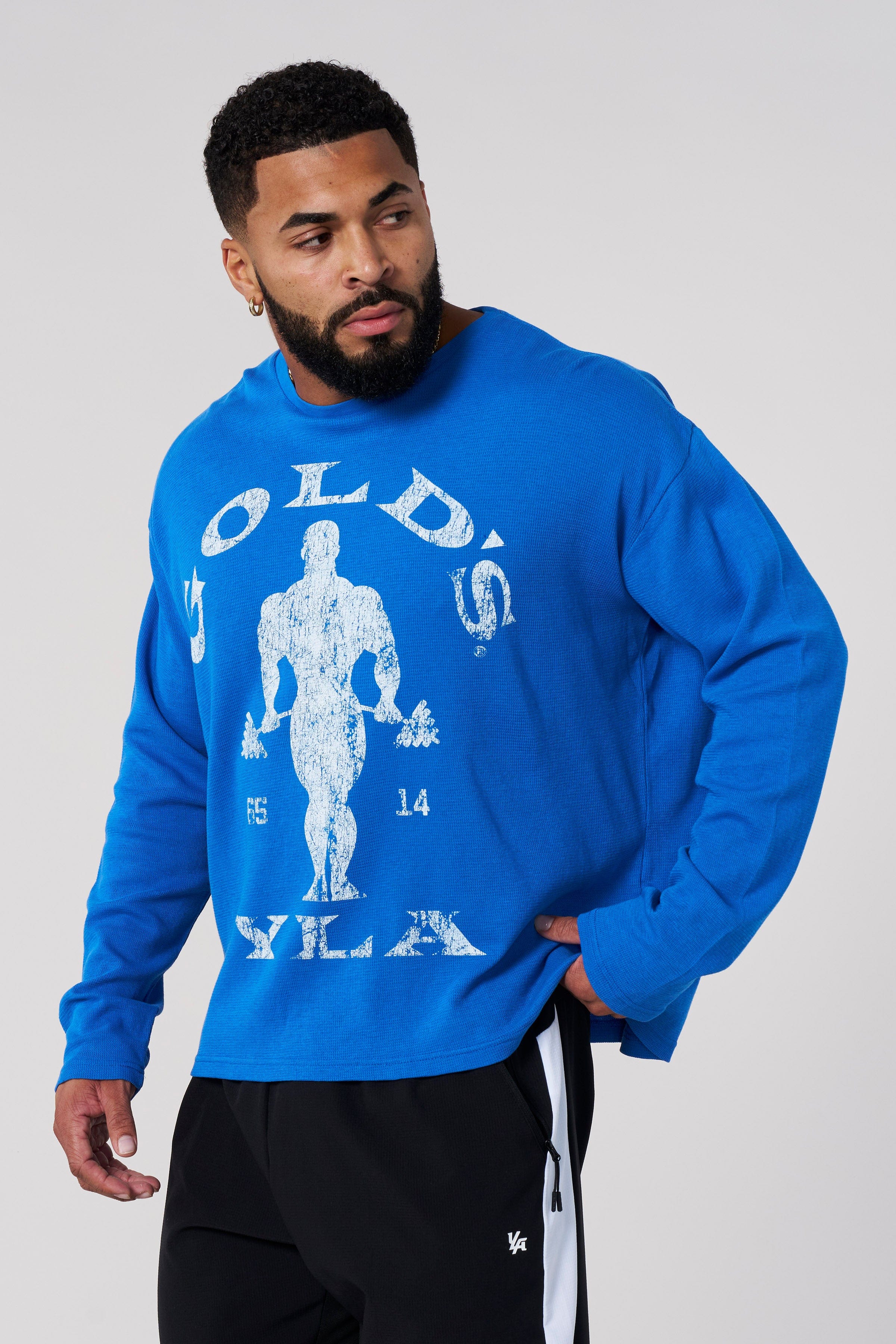 8047 - Gold's Gym Thermal Longsleeves - Blue Wash