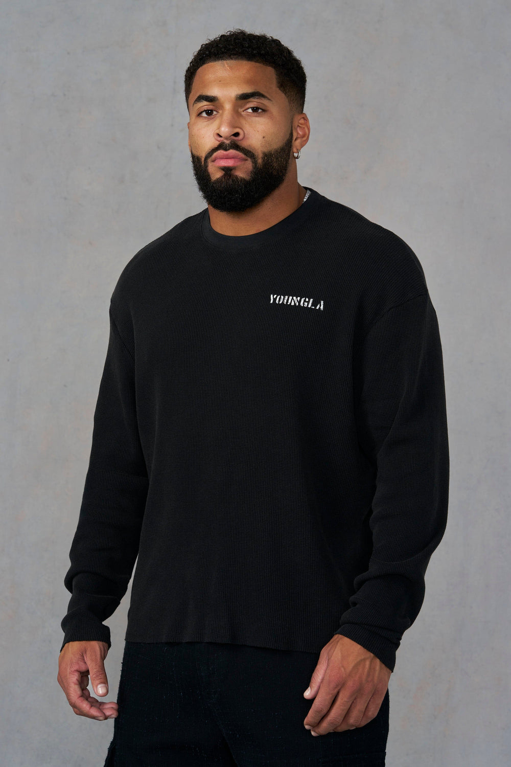 8057 - Classic Cropped Thermals - Black