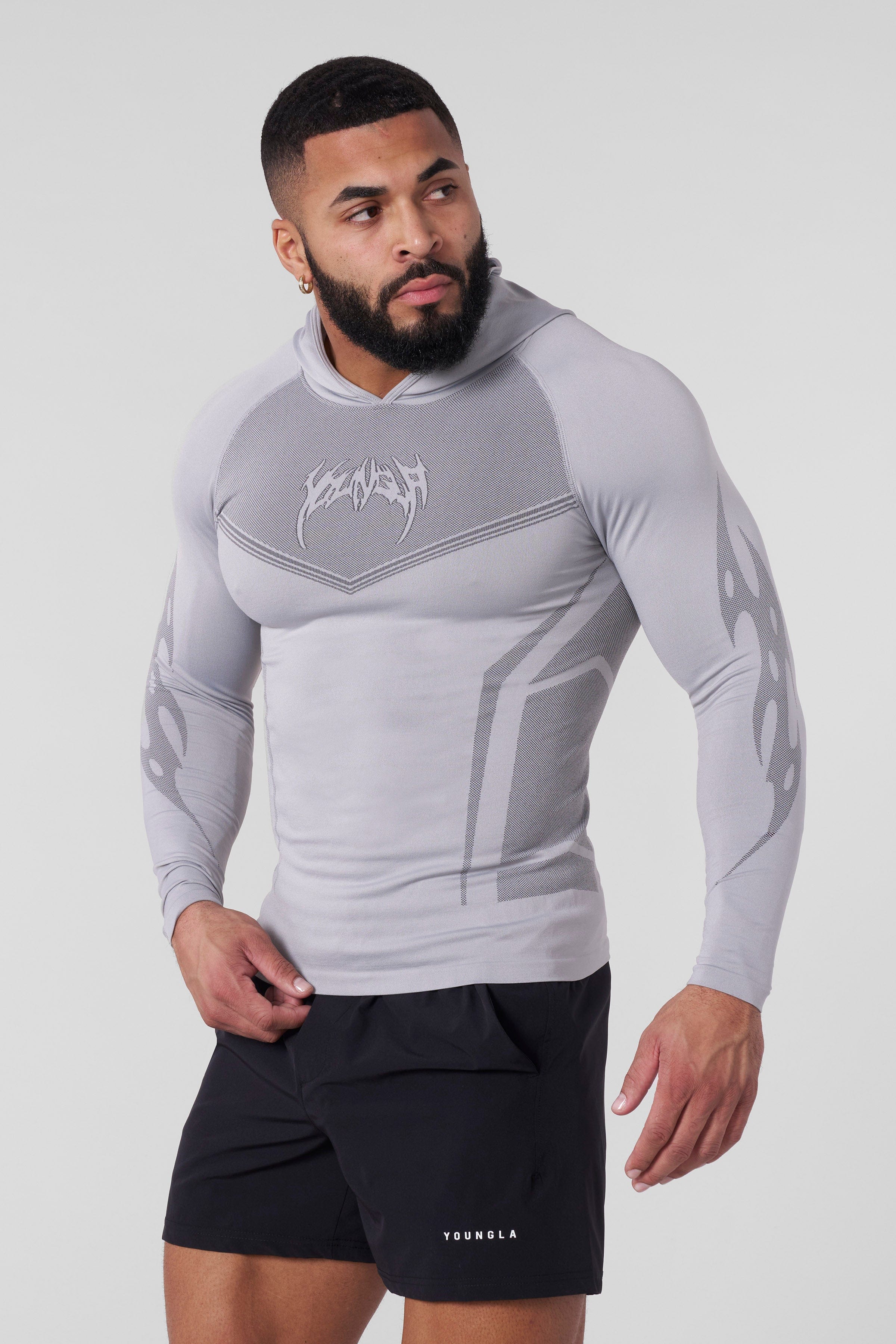 8062 - Warrior Compression Hoodies - Light Grey