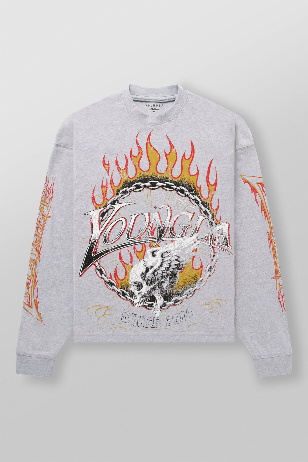 8071 - Ring of Fire Longsleeves - Heather Grey