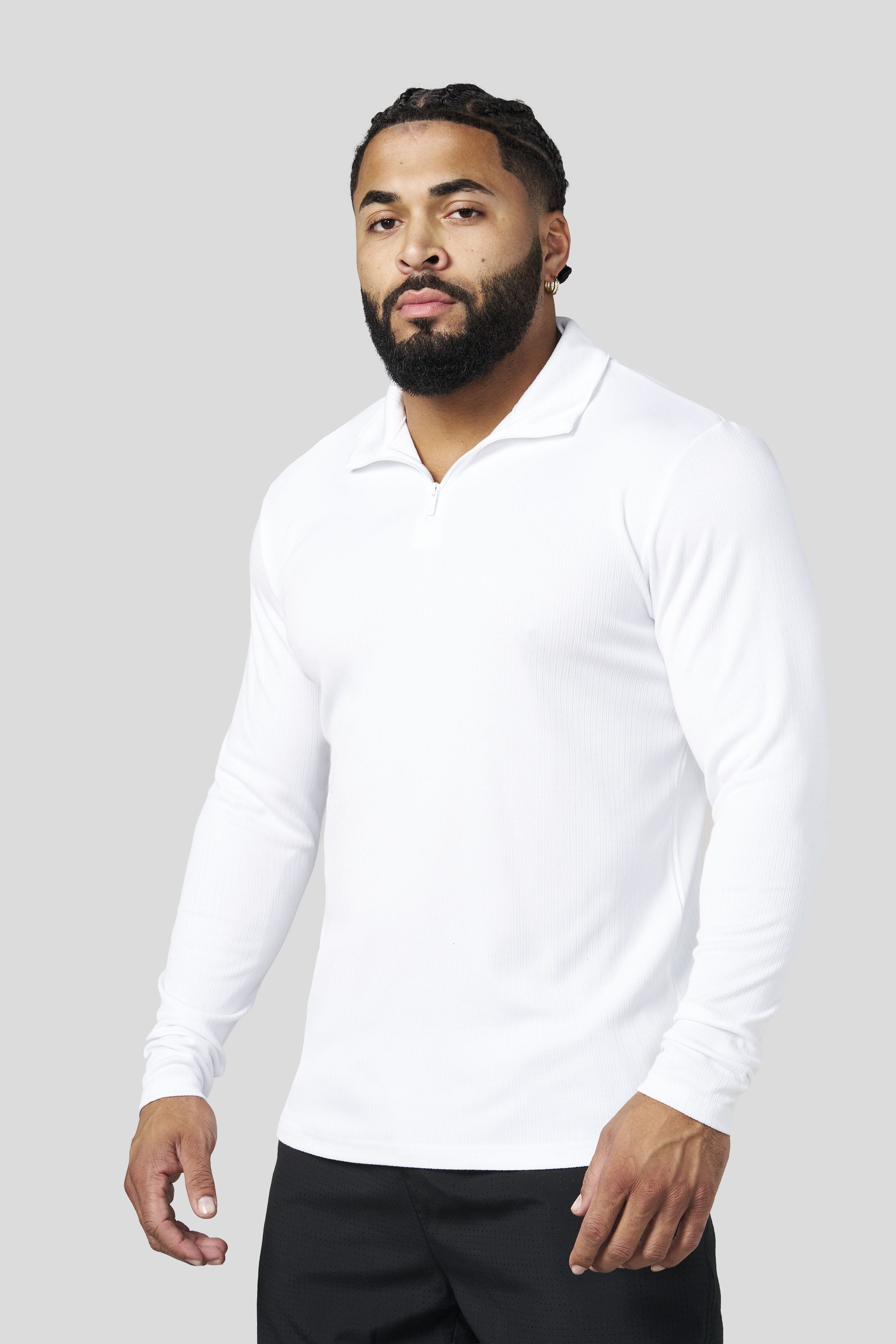 8124 - Essential Quarter Zip - White