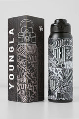 9007 - Graffiti Water Bottles - Black