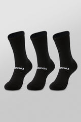 9044 - Performance Workout Socks - 3 Pack - All Black