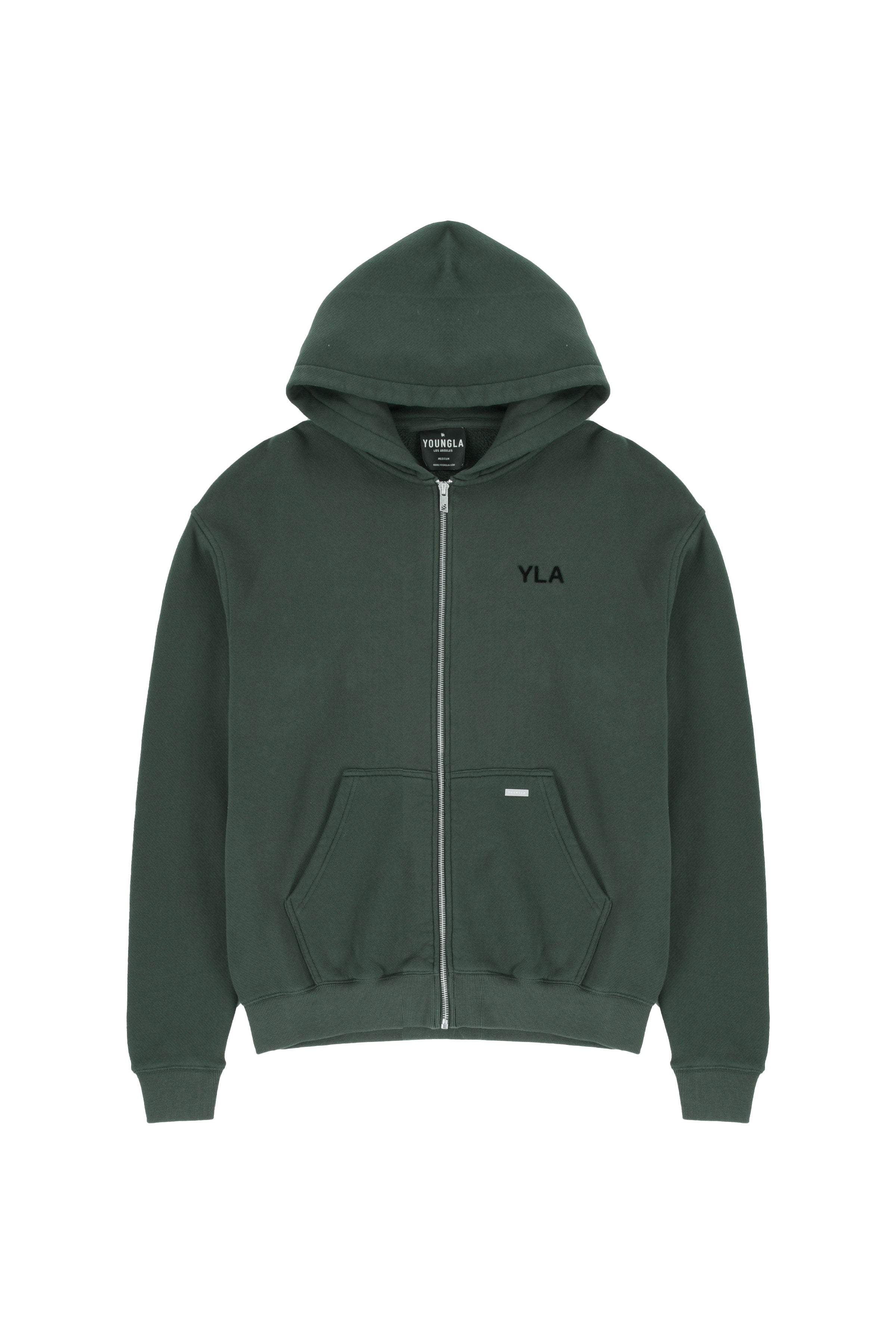 515 Monarch Zip-up Hoodie - Forest Green Wash