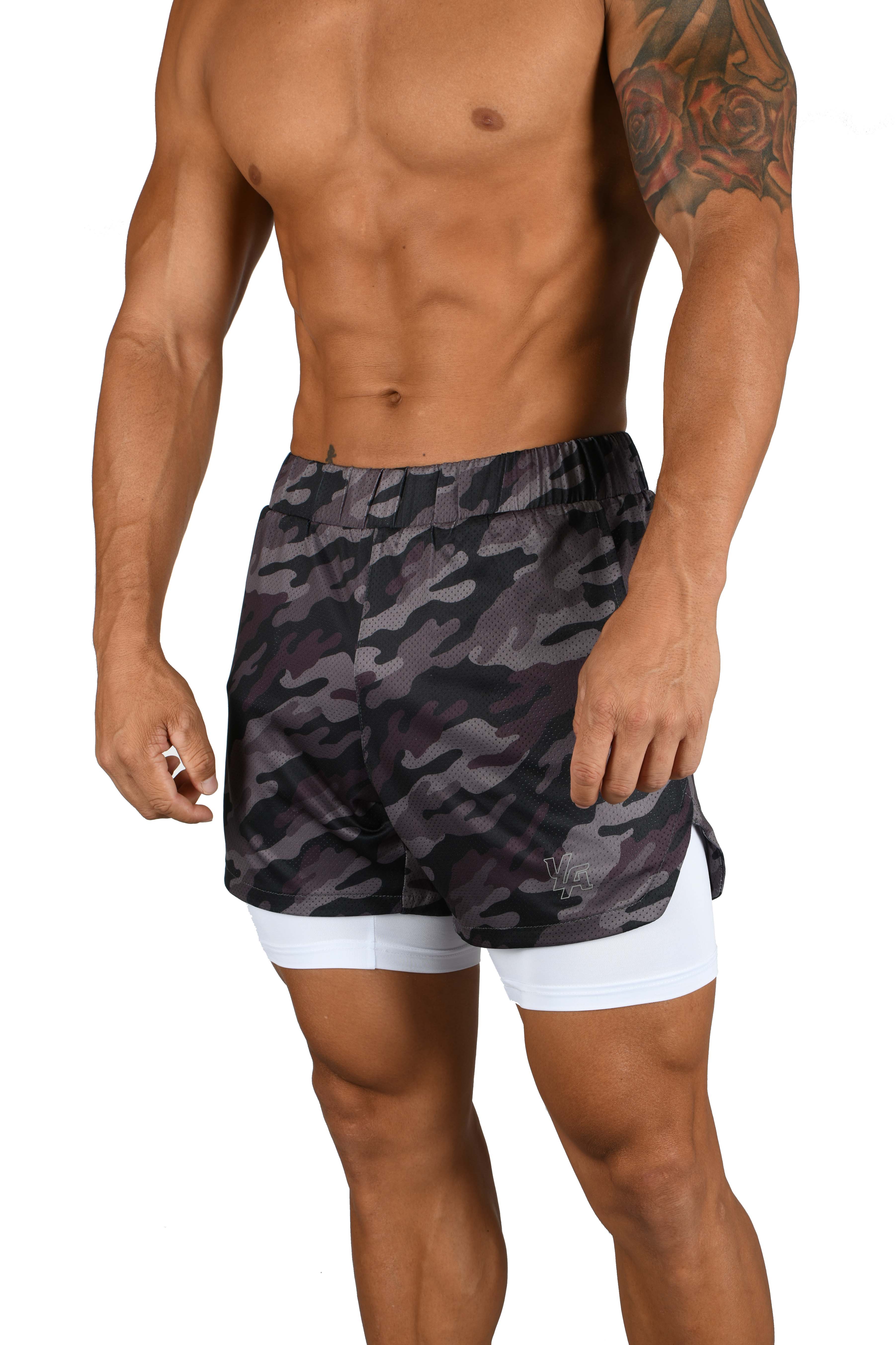 105 Compression Shorts 2.0 - Black Camo/White