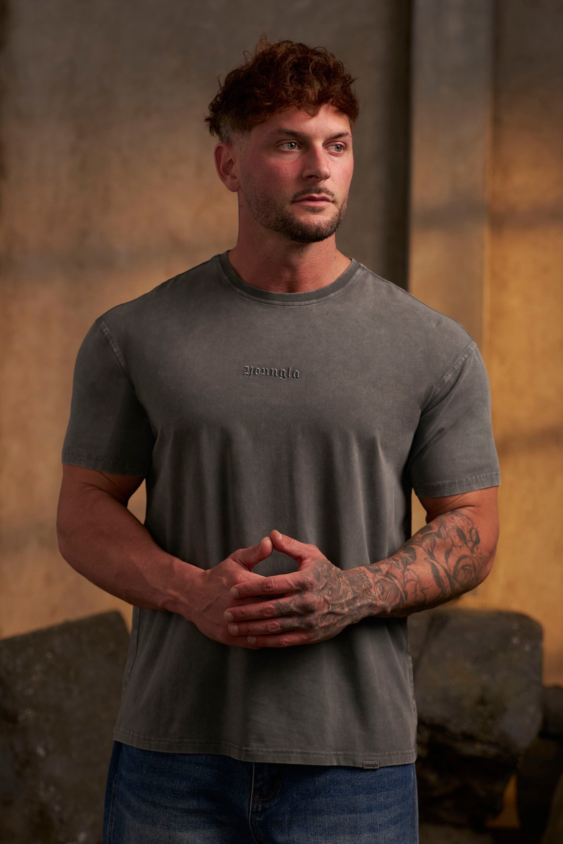 4192 - Washed Tailored Tees - Dark Grey Wash