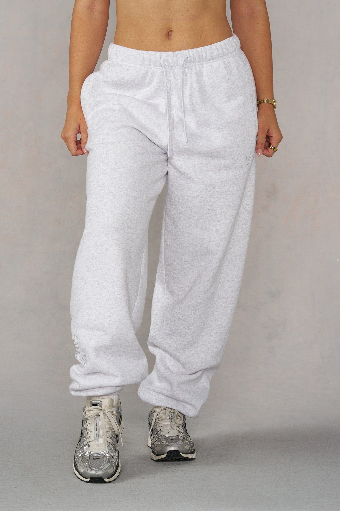 W2226 - Layover Cuff Joggers - Heather Grey
