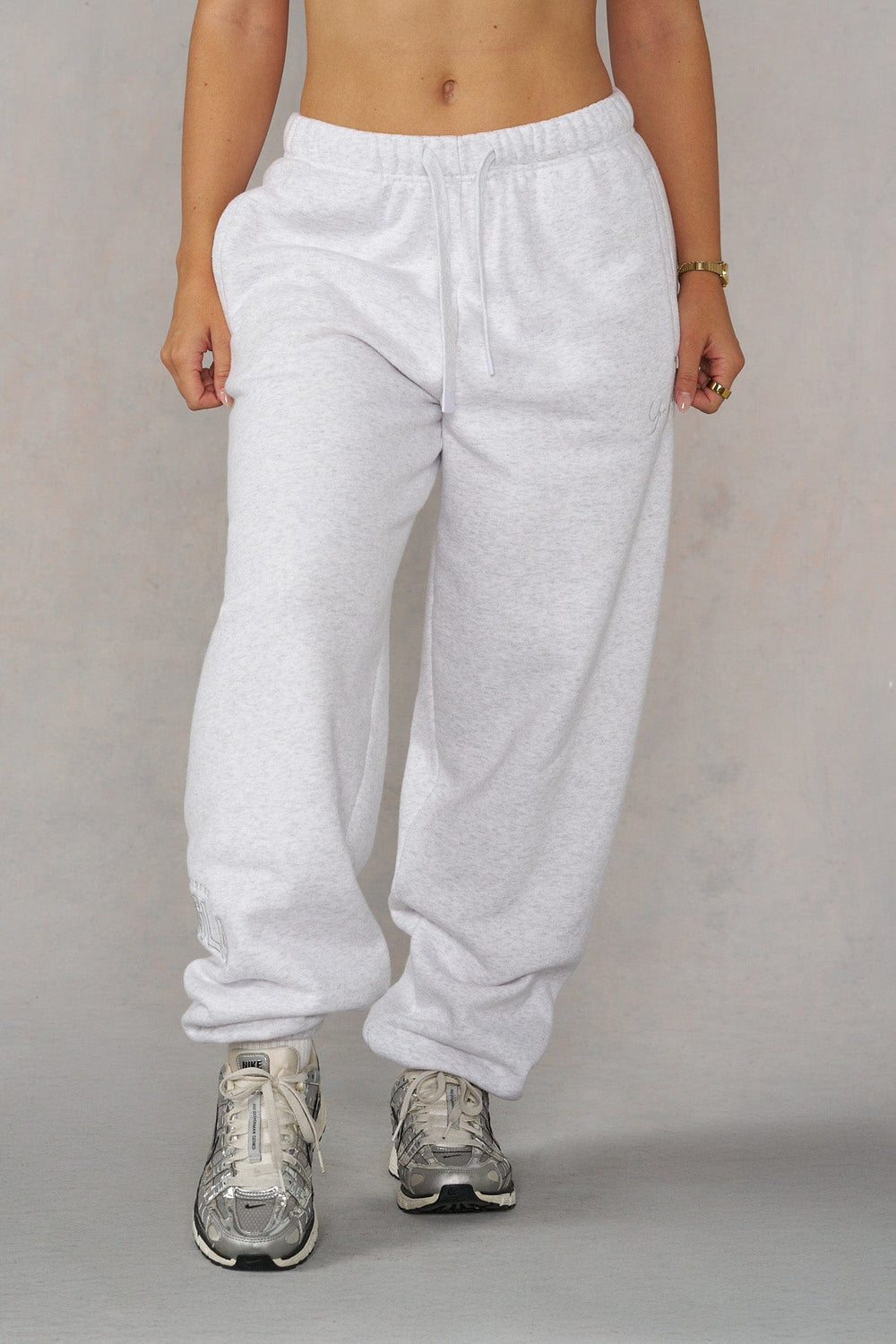W2226 - Layover Cuff Joggers - Heather Grey