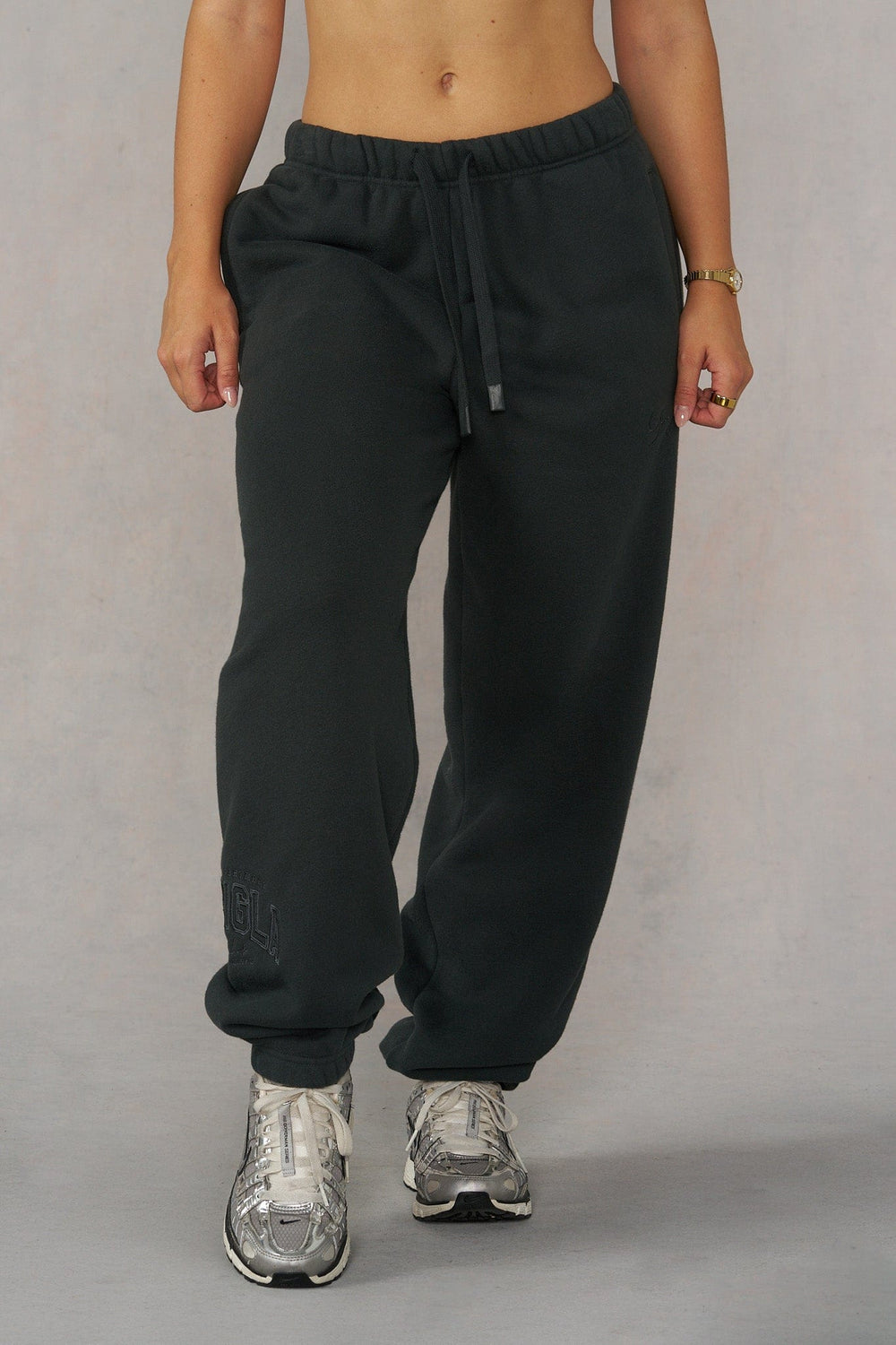 W2226 - Layover Cuff Joggers - Carbon Green
