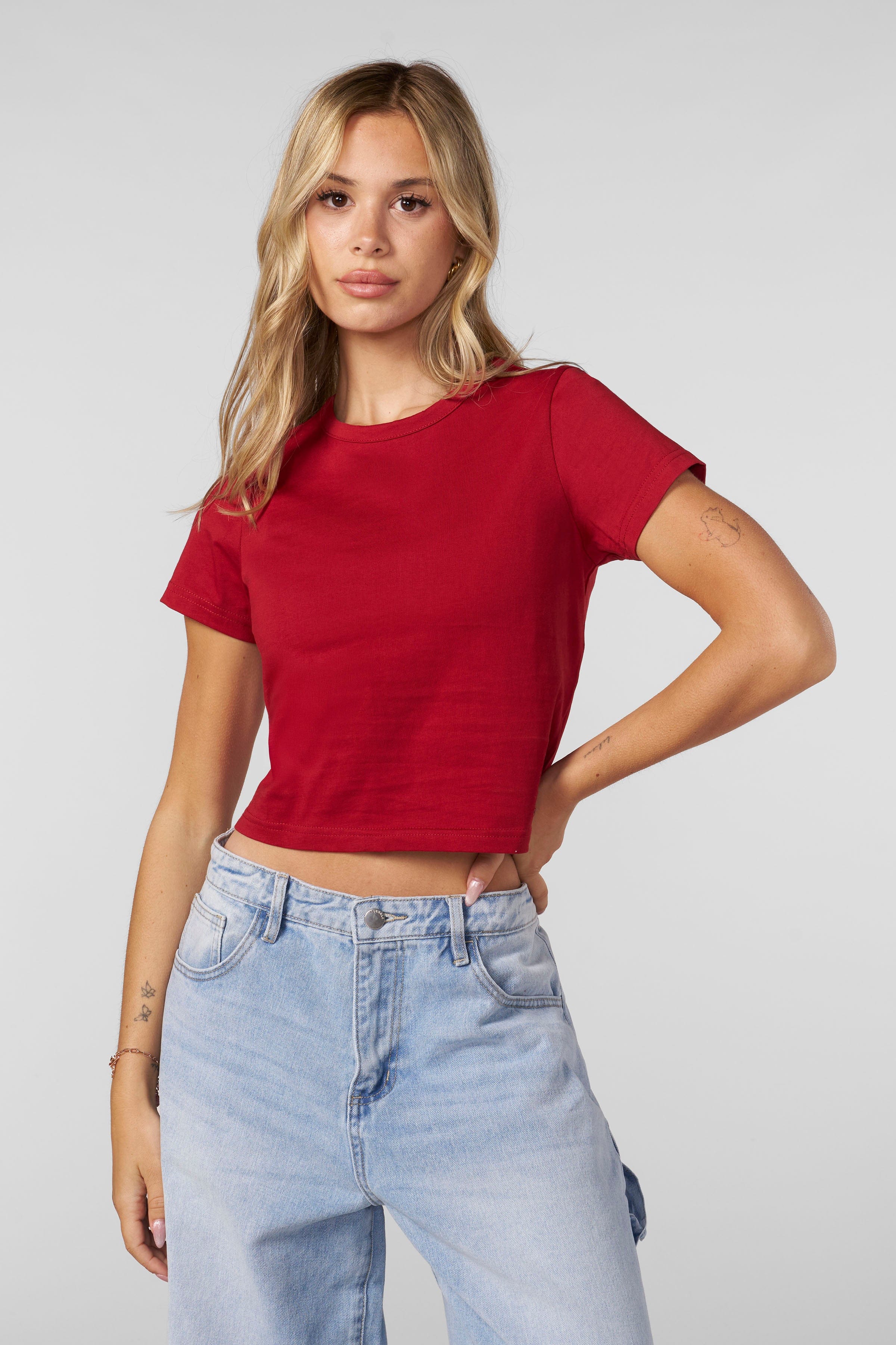 W4300 - Studio Edit Cotton Tee - Red