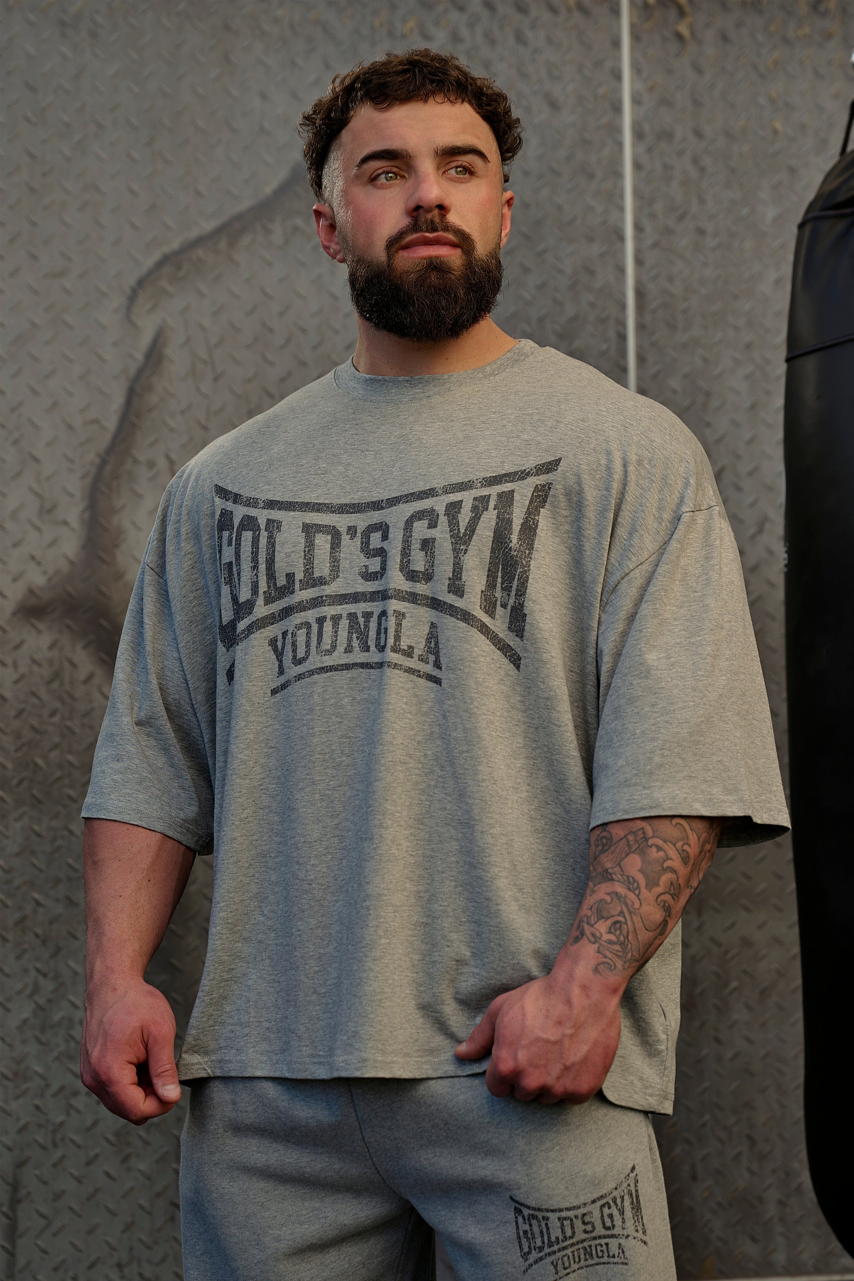 4248 - Gold's Iron Legacy Huge Tees - Heather Grey