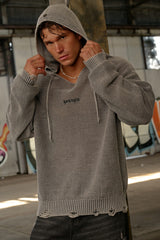 5229 - Rave Knit Hoodies - Grey Wash