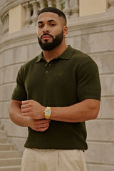 4136 - Knitted Dressy Polos - Dark Green