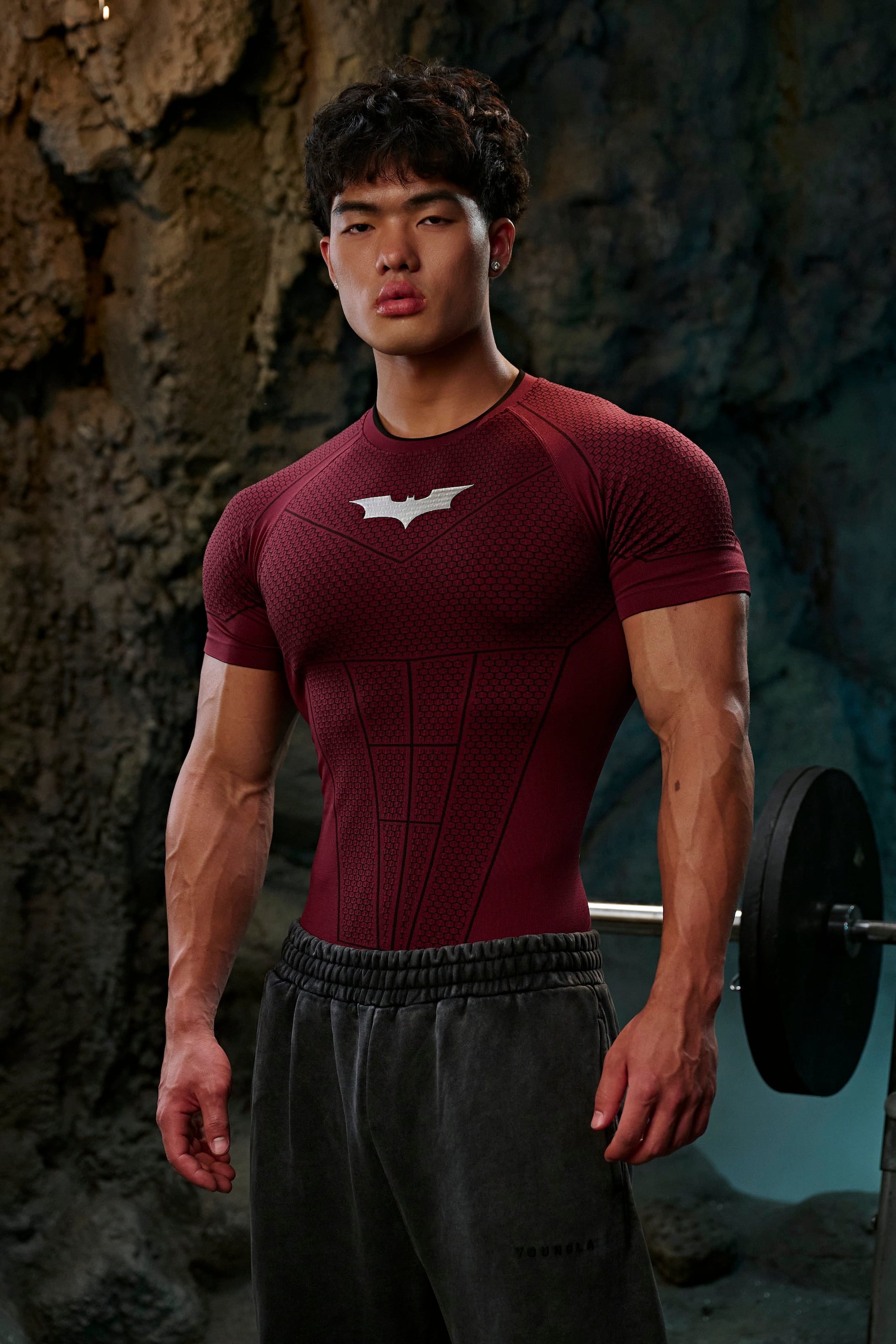 4259 - Batman Compression Tees New Colors - Burgundy