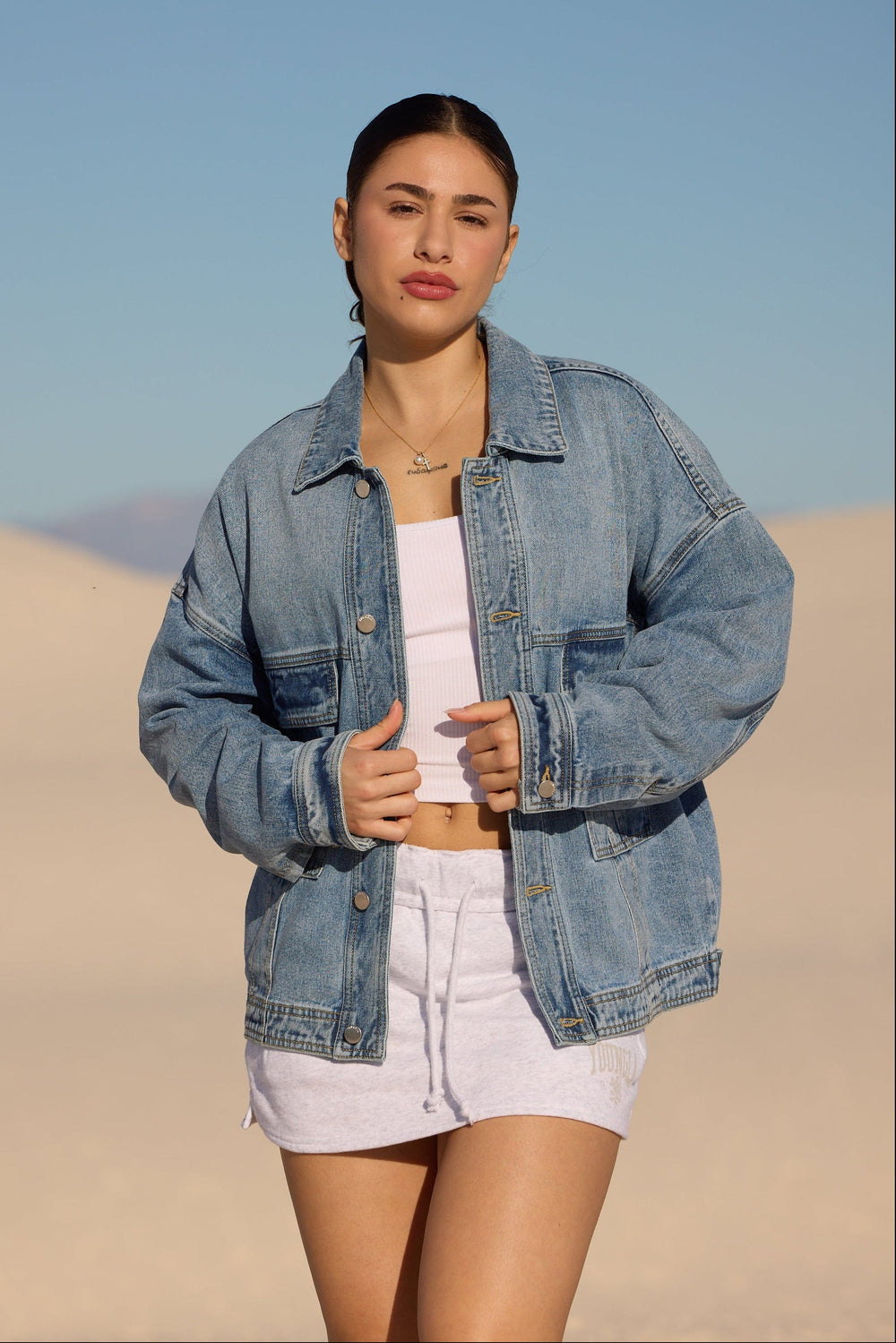 W5165 - Selena Denim Jacket - Blue Wash