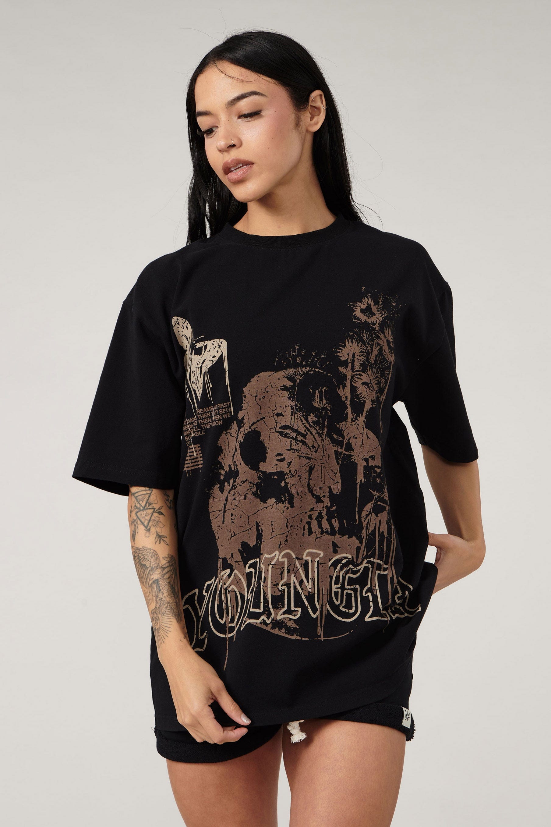 W427 Phantom Oversized Tees - Black Wash