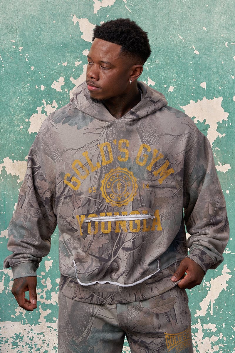 5167 - Gold's Iron Legacy Crest Hoodies - Beige Tree Camo