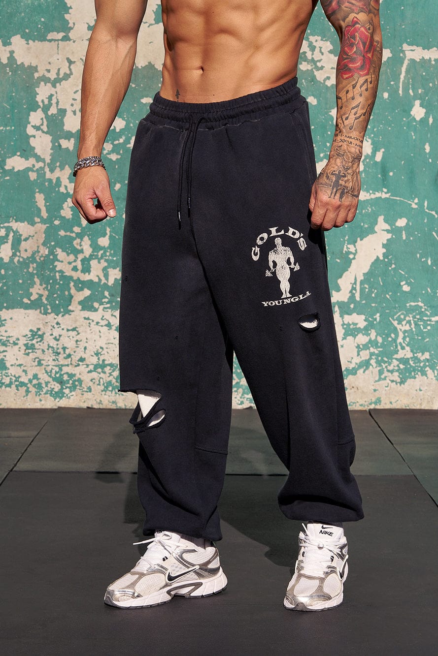 2054 - Gold's Iron Legacy Layered Joggers - Black