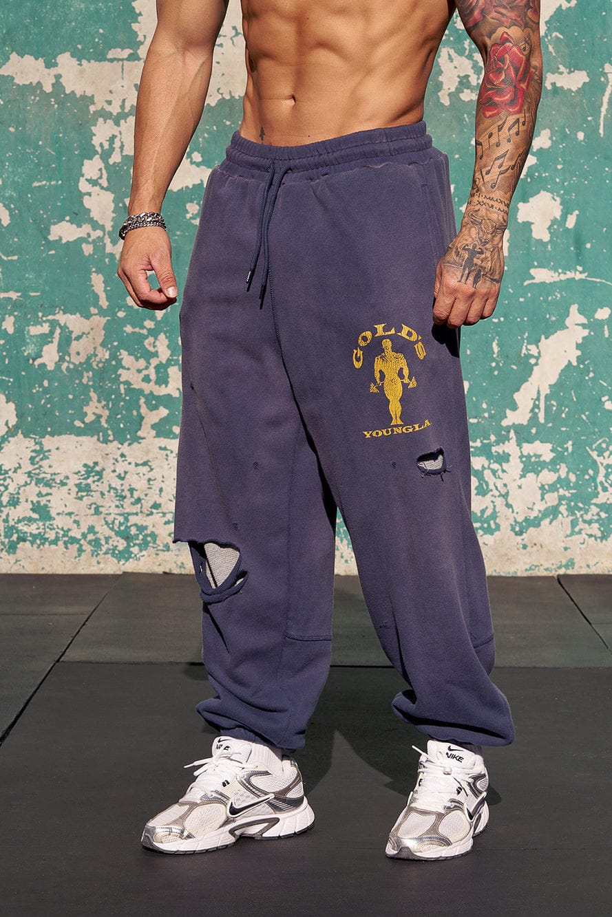 2054 - Gold's Iron Legacy Layered Joggers - Navy