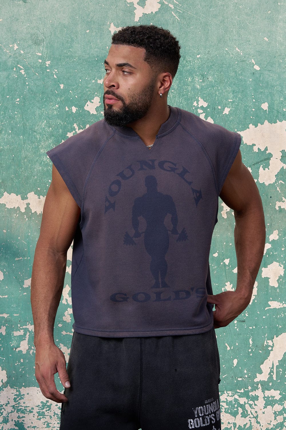 5097 - Gold's Iron Legacy Shadow Cut-Offs - Navy Wash