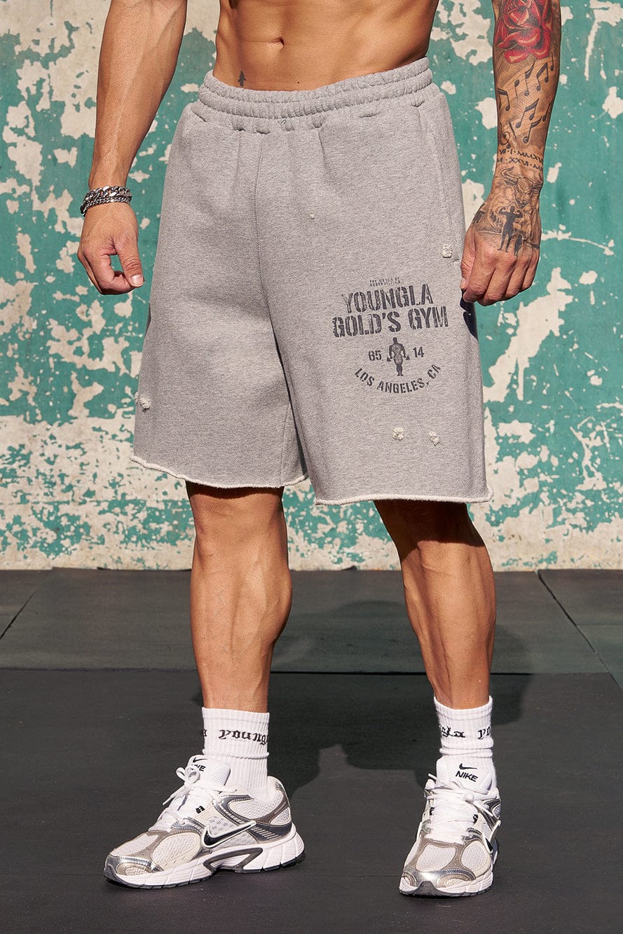 1014 - Gold's Iron Legacy Shorts - Heather Grey