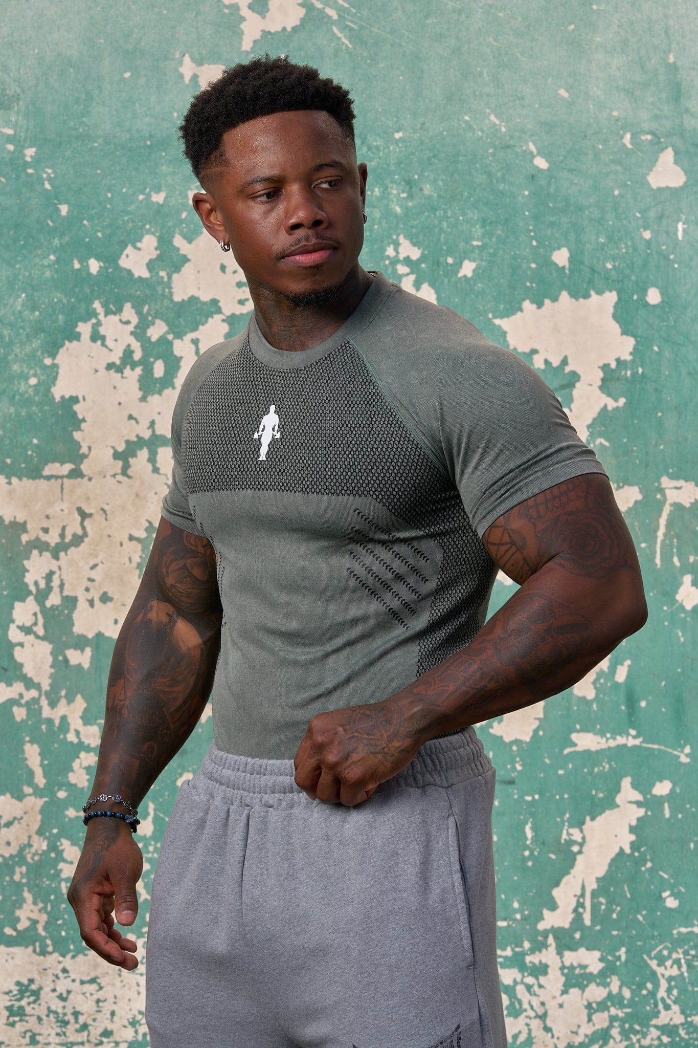 4286 - Gold's Iron Legacy Compression Tees - Green