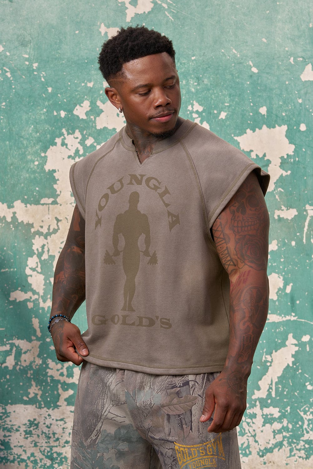 5097 - Gold's Iron Legacy Shadow Cut-Offs - Olive Wash