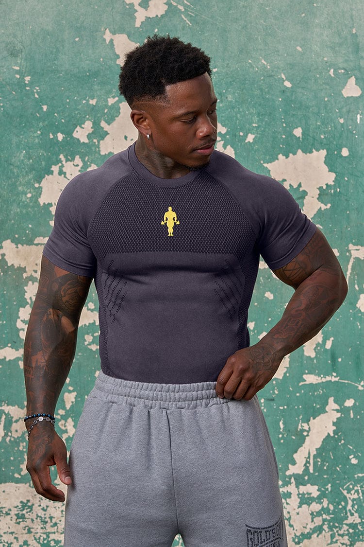 4286 - Gold's Iron Legacy Compression Tees - Navy
