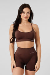 W329 - Core Seamless scoop neck bra - Tweed Brown