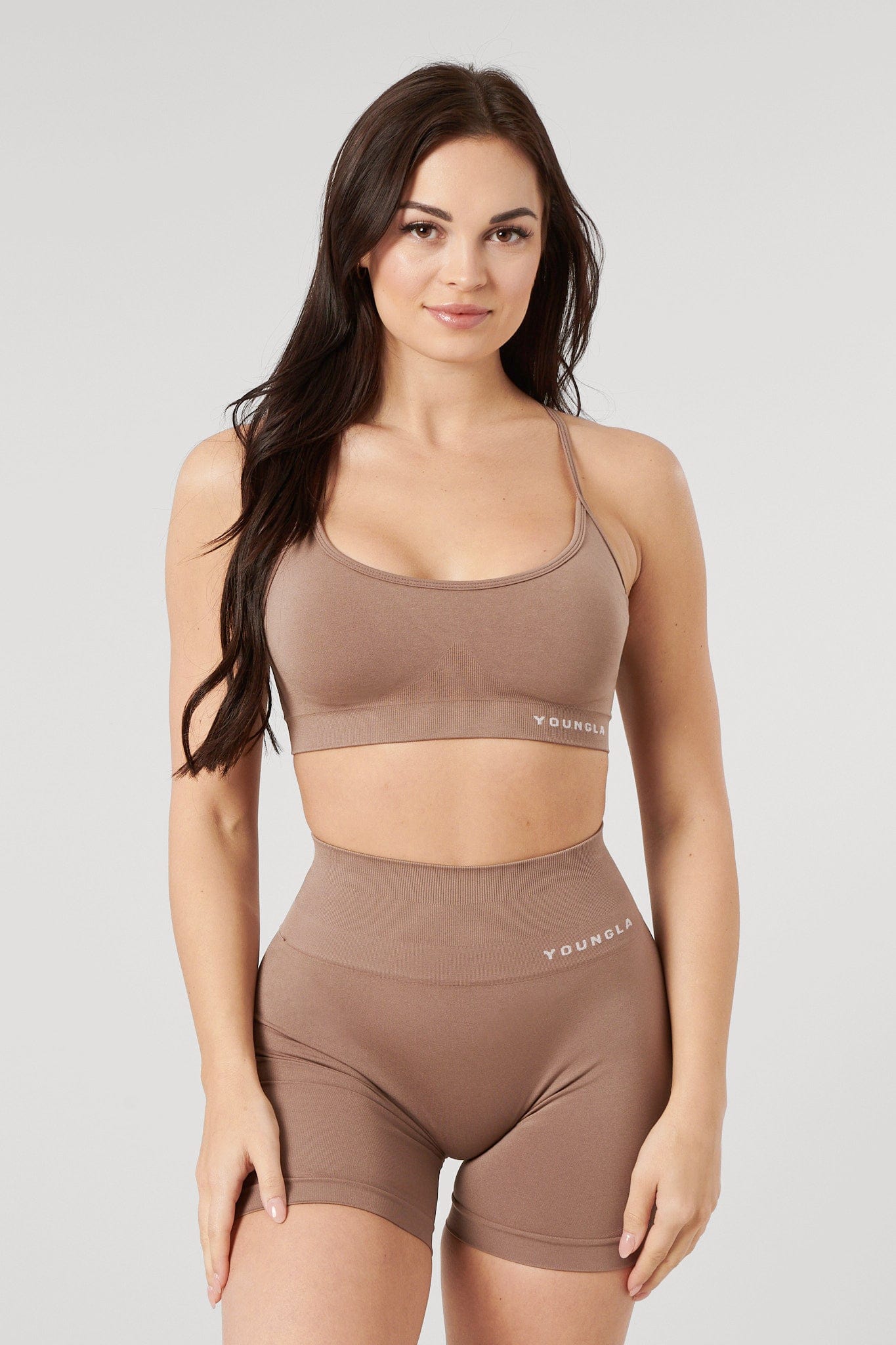 W329 - Core Seamless scoop neck bra - Tan Suede