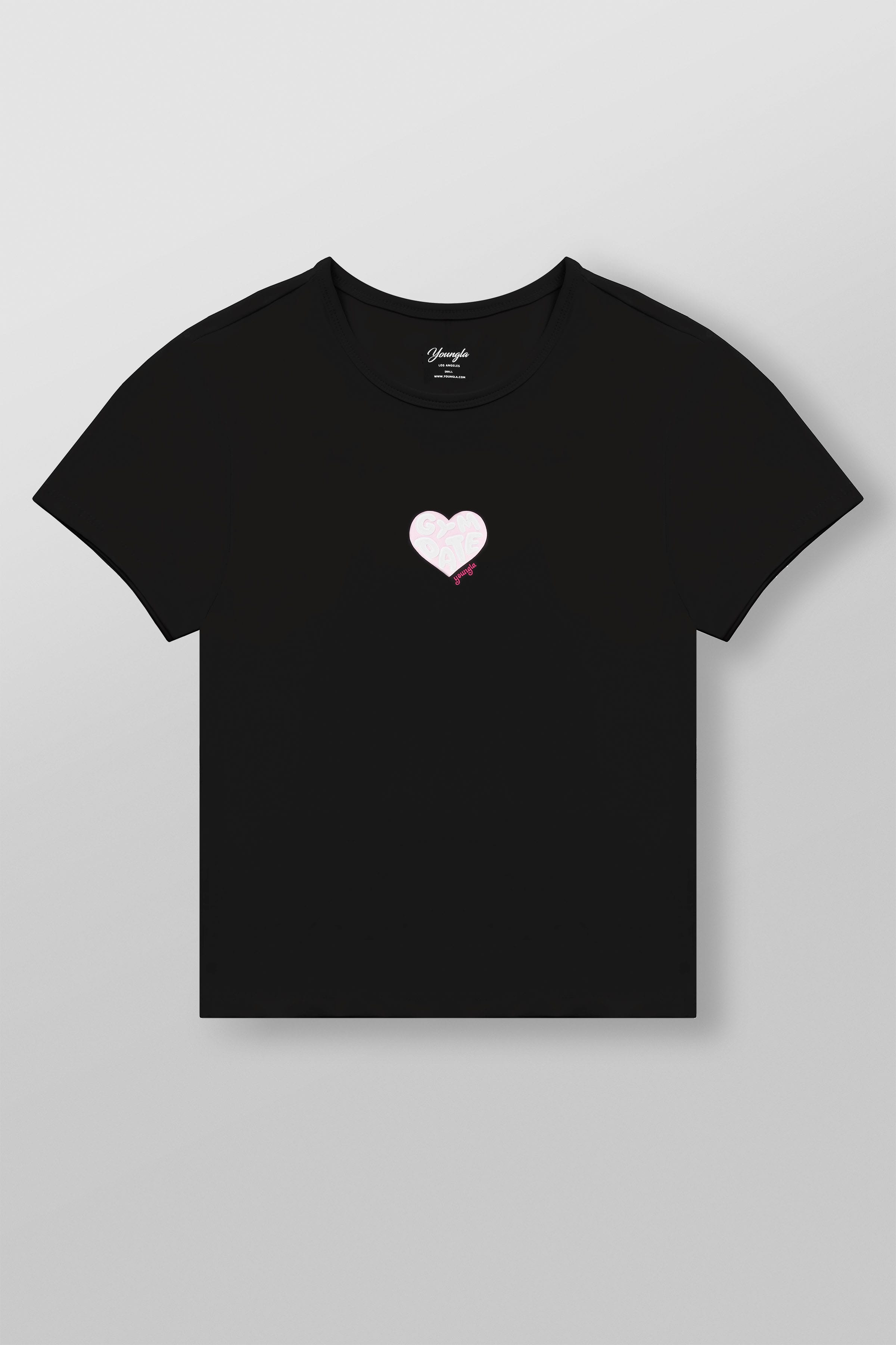 W4336 gym girl baby Tee - Black