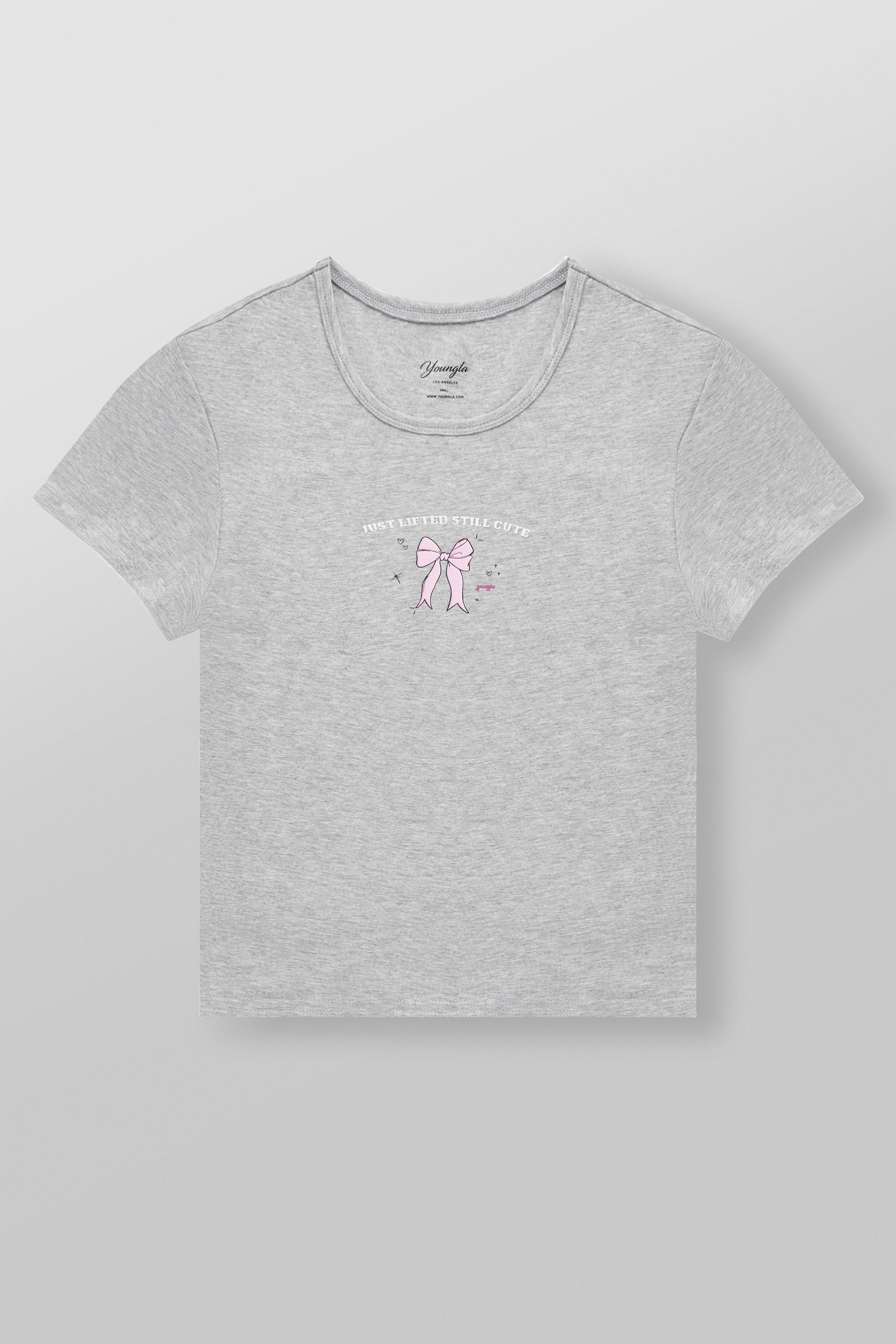 W4336 gym girl baby Tee - Heather Grey