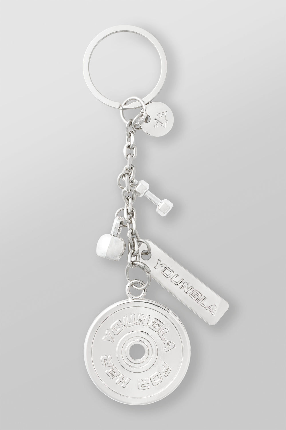 W6130 - Metal Gym Keychain - Silver