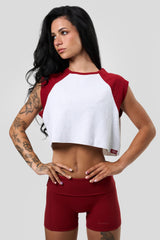 W4306 - Raglan Cutoff - Red
