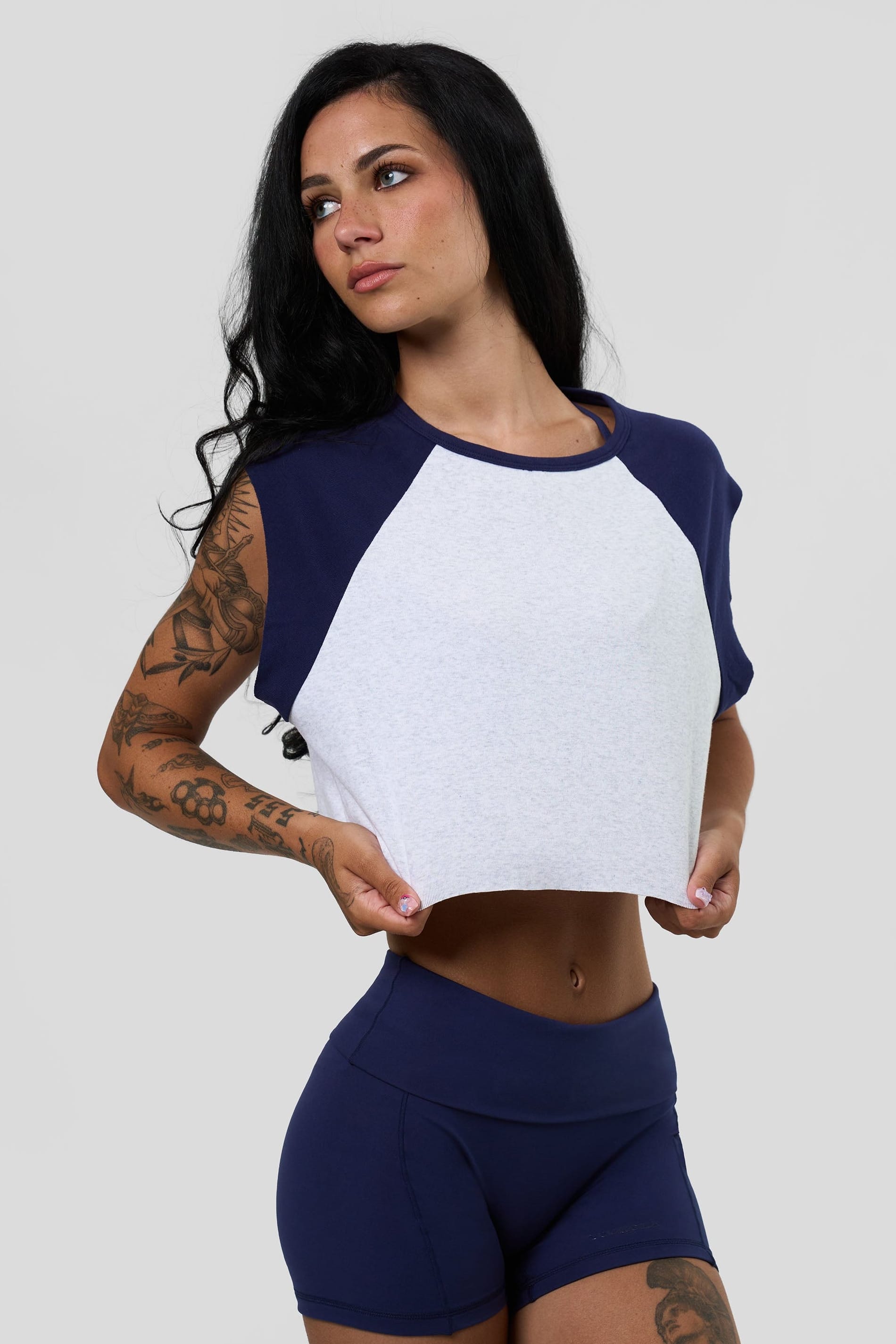 W4306 - Raglan Cutoff - Navy